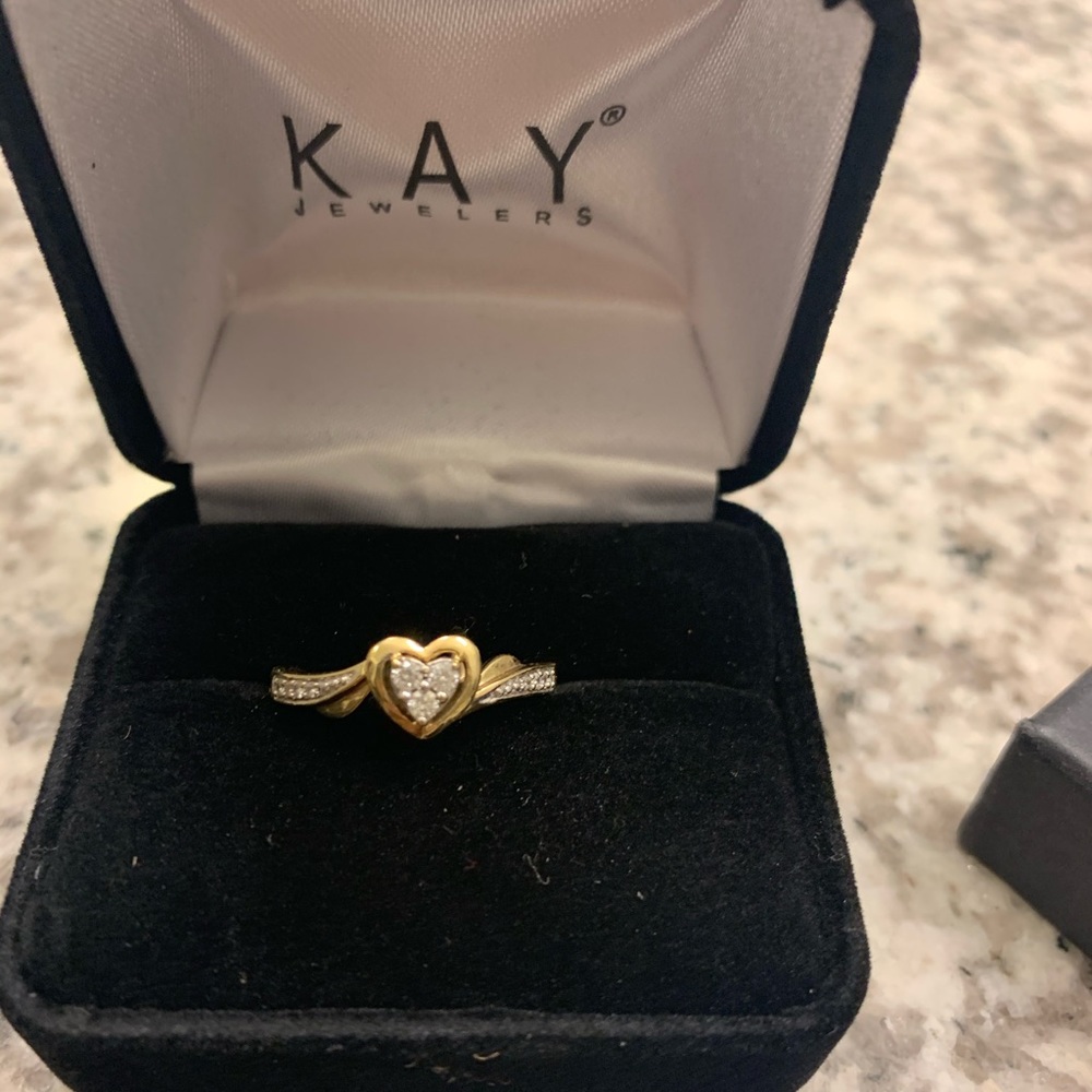 Heart shaped gold promise ring